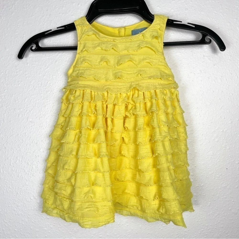 Baby Gap 3-6 month yellow tiered ruffle dress